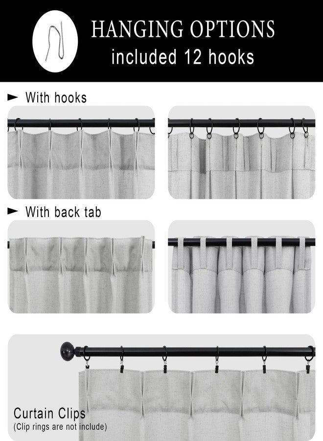 DANCURTON Pinch Pleated Linen Tier Curtains 30 Inch Length 2 Panels Grey Kitchen Short Curtains Cafe Curtain Light Filtering Semi Sheer Curtain with Hooks for Bathroom Small Window 36Wx30L - Image 3